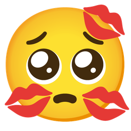 kiss mark and pleading face