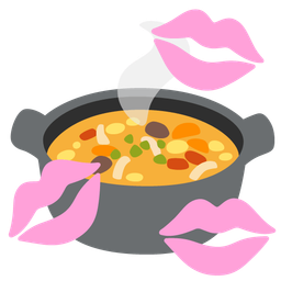 kiss mark and pot of food