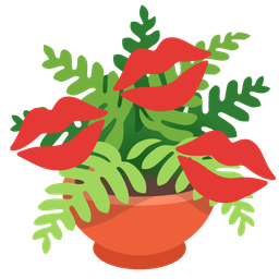 kiss mark and potted plant