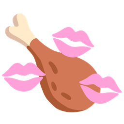 kiss mark and poultry leg