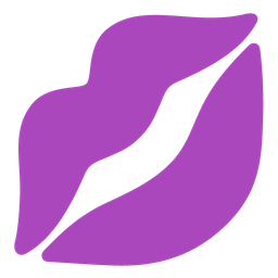 kiss mark and purple heart