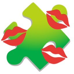 kiss mark and puzzle piece