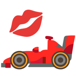 kiss mark and racing car