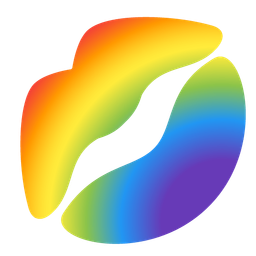 kiss mark and rainbow