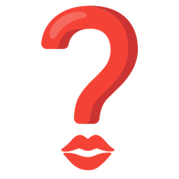 kiss mark and red question mark