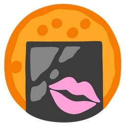 kiss mark and rice cracker