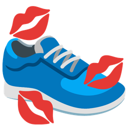 kiss mark and running shoe