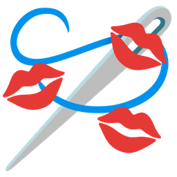 kiss mark and sewing needle