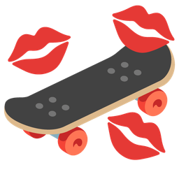 kiss mark and skateboard