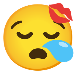 kiss mark and sleepy face