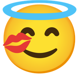 Kiss mark and Smiling face with halo