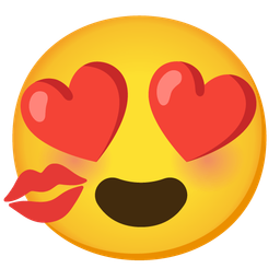 Kiss mark and Smiling face with heart-eyes