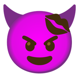 kiss mark and smiling face with horns