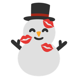 kiss mark and snowman without snow