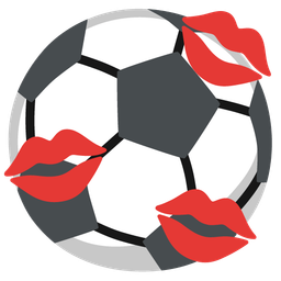 kiss mark and soccer ball