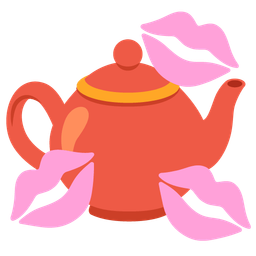 kiss mark and teapot