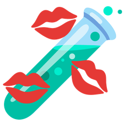 kiss mark and test tube