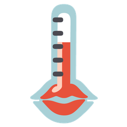 kiss mark and thermometer