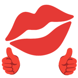 kiss mark and thumbs up