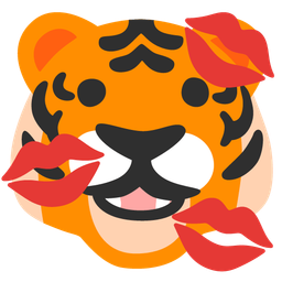 kiss mark and tiger face