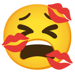 kiss mark and tired face