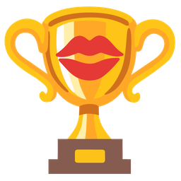 kiss mark and trophy