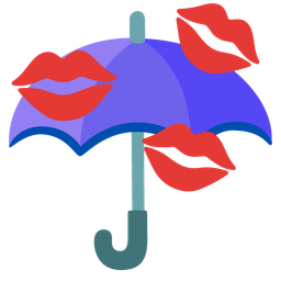kiss mark and umbrella