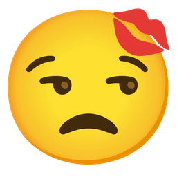 kiss mark and unamused face