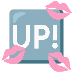 kiss mark and UP! button