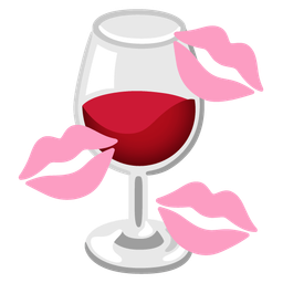 kiss mark and wine glass