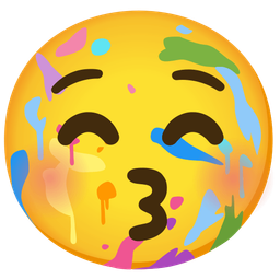 kissing face with closed eyes and artist palette