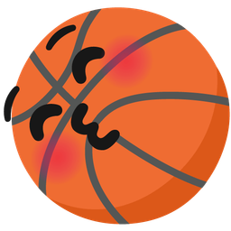 kissing face with closed eyes and basketball