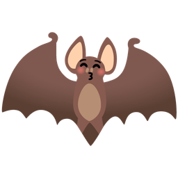kissing face with closed eyes and bat