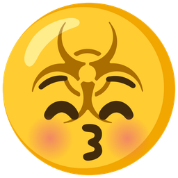 kissing face with closed eyes and biohazard