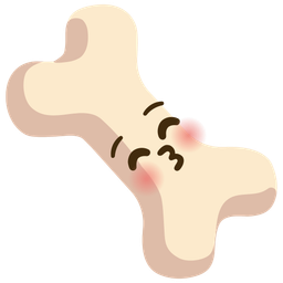 kissing face with closed eyes and bone