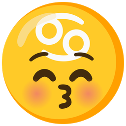 kissing face with closed eyes and Cancer