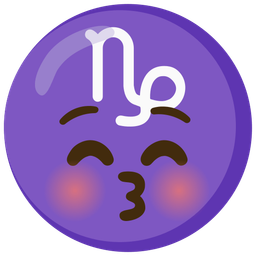 kissing face with closed eyes and Capricorn