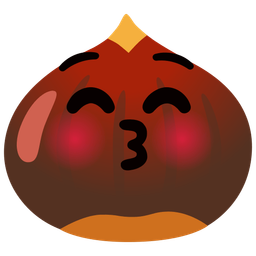 kissing face with closed eyes and chestnut