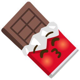 kissing face with closed eyes and chocolate bar