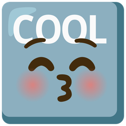 kissing face with closed eyes and COOL button
