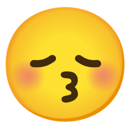 kissing face with closed eyes and disappointed face