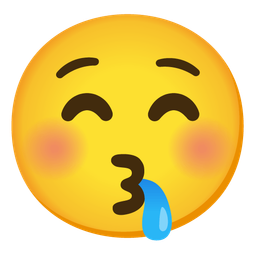 kissing face with closed eyes and drooling face