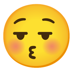 kissing face with closed eyes and face exhaling