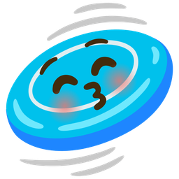 kissing face with closed eyes and flying disc