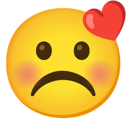 kissing face with closed eyes and frowning face