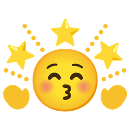 kissing face with closed eyes and glowing star