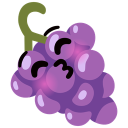 kissing face with closed eyes and grapes