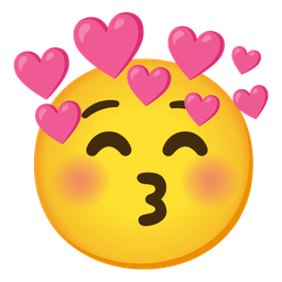 kissing face with closed eyes and heart with arrow