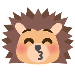 kissing face with closed eyes and hedgehog