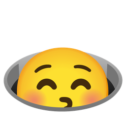 kissing face with closed eyes and hole